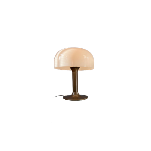 Bruine En Witte Space Age Mid Century Mushroom Tafellamp
