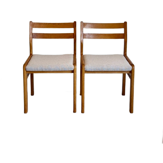 Stoere Vintage Deense Stoelen Eiken 1