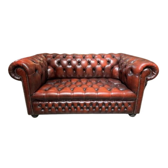 Engelse Chesterfield Bankstel 3+2 Zits Oxblood Rood Buttonseat 1