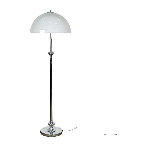 Vintage Vloerlamp Met Witte Mushroom Lampenkap