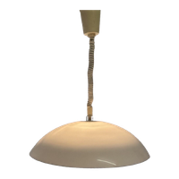 Harco Loor Design - Dome Shaped Hanging Pedant - White Plastic - Mounted On An Adjustable Rollyco