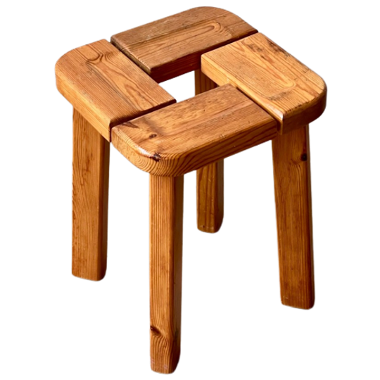 Pine Stool By Olof Ottelin, Finland 1960 1