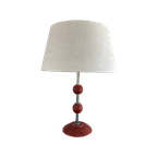 Vintage Design Tafellamp, Metaal Met Chamotte / Berkenbast Keramiek / , Jaren 60-70 Keramische La thumbnail 1