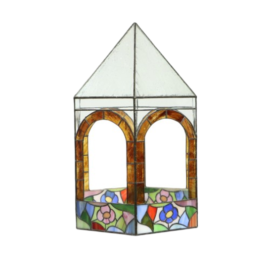Glas In Lood Prieeltje Kaarsenhouder Gekleurd Glas 45cm 1