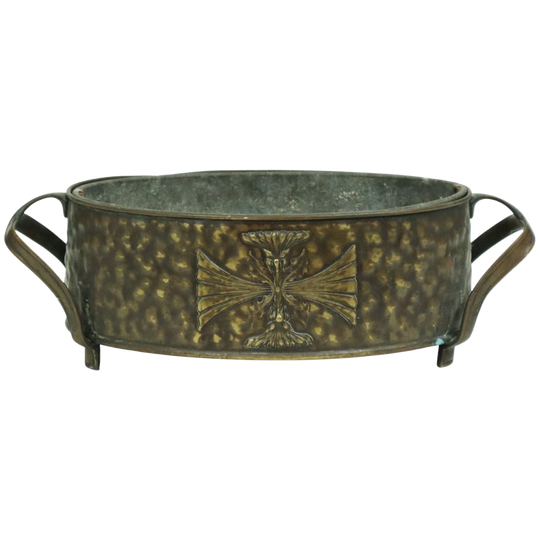 Antieke Art Nouveau Messing Jardinière Plantenbak 1