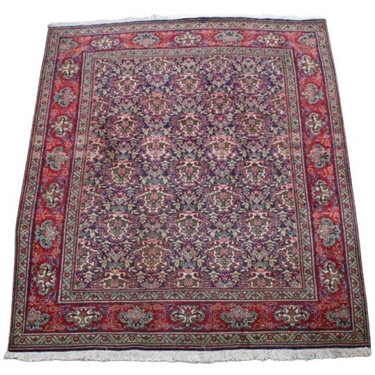 Handgeknoopt Oosters Vloerkleed Met Onder Andere Rood En Blauwe Kleuren 298X205Cm 1