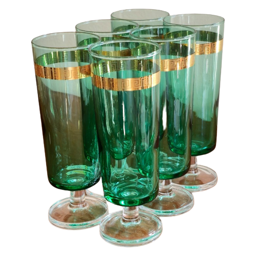 6X Vintage Borrelglazen Wijnglazen Champagne Glazen | Kerst