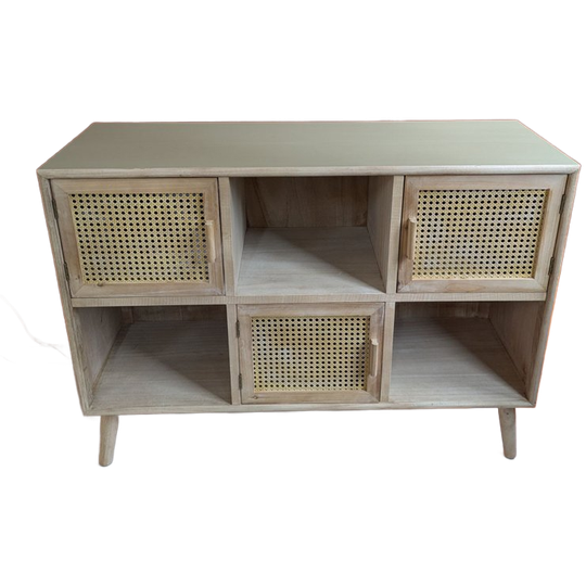 Gerestylde Vakkenkast Webbing Rotan 1