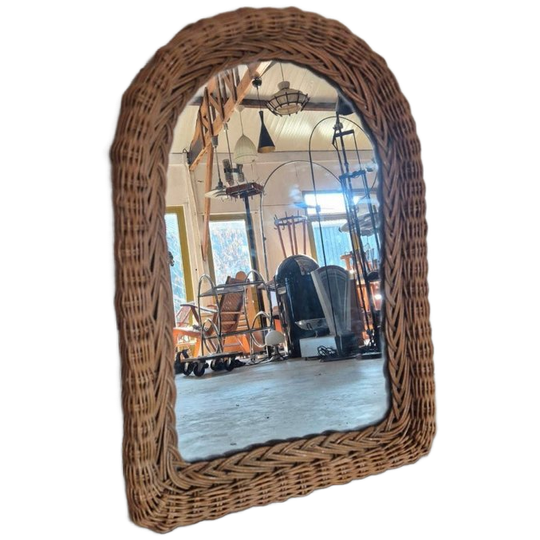 Vintage Rotan Spiegel. 1