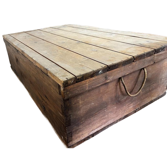 Vintage Houten Kist / Bijzettafel / Coffee Table 1