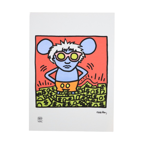 Offset Litho Naar Keith Haring Andy Mouse Iii 19/150 Pop Art
