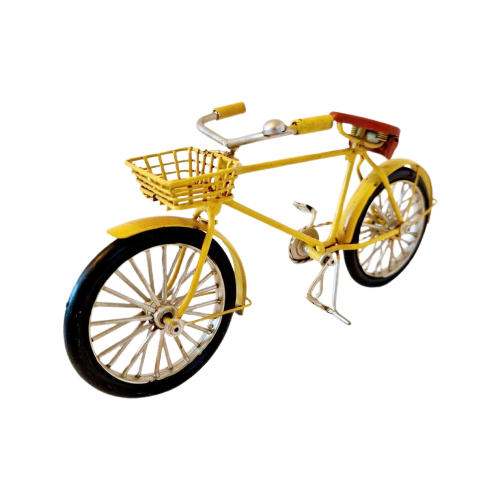 Miniatuur Fiets Beeldje Gele Fiets