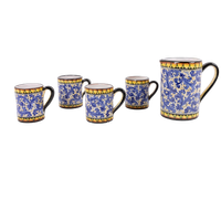 Italian Art Pottery Set From Caltagirone, 1980’s Sicily