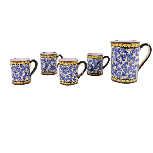 Italian Art Pottery Set From Caltagirone, 1980’s Sicily 1