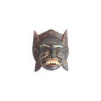 Polychrome Barong Dance Mask From Bali Indonesia. thumbnail 1