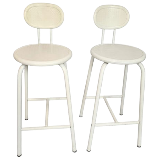 IKEA- Metaal - Abs Kunststof - 2 X Barkruk - Gesigneerd - Italy - 80's 1