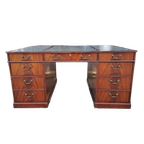 Klassiek Bureau, Schrijftafel, Met Lederen Inleg thumbnail 1