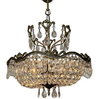 Vintage Kristallen Bronzen Zakkroonluchter Kroonluchter