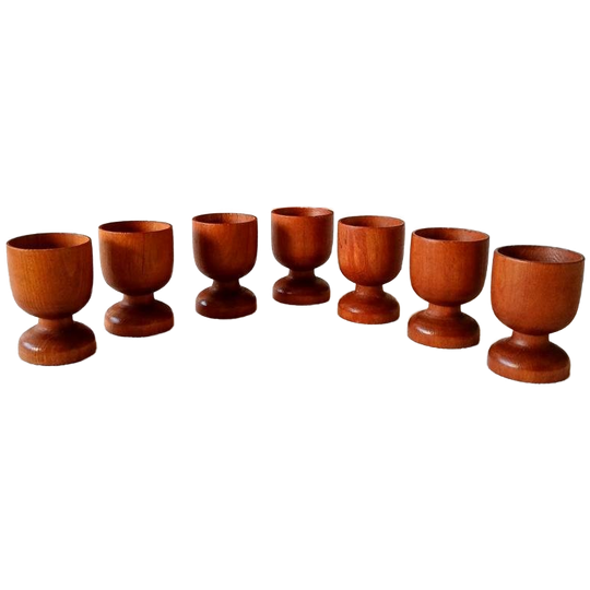 Vintage Eierdopjes Hout 7 Stuks 1