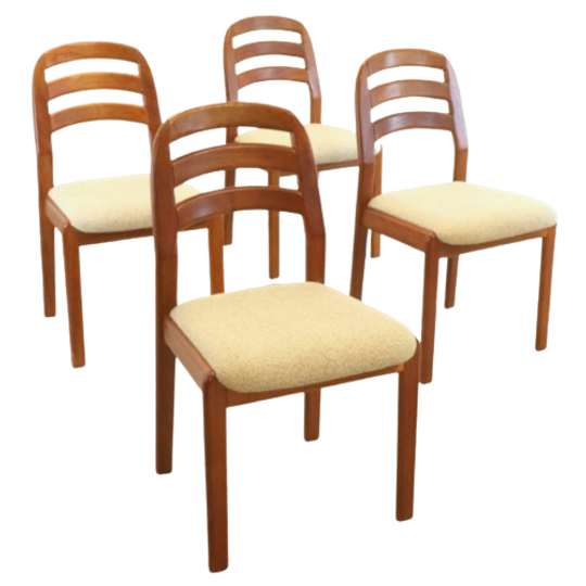 Set Van 4 Dyrlund Eetkamerstoelen 'Asserballe' Vintage Midcentury 1