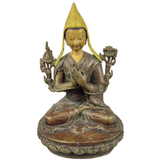 Bronzen Boeddha Beeldje Tsongkhapa 1