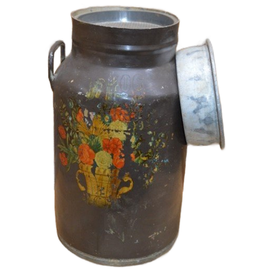 Aluminium Melkbus Vintage Met Bloemmotieven – 25 Liter – Nr. 406 1