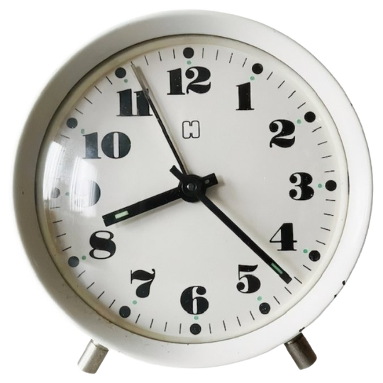 Vintage Mid-century Hema Wekker Wit 1970s 1