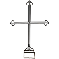 Zeer Groot Antiek Smeedijzeren Kruis Crucifix Religieus