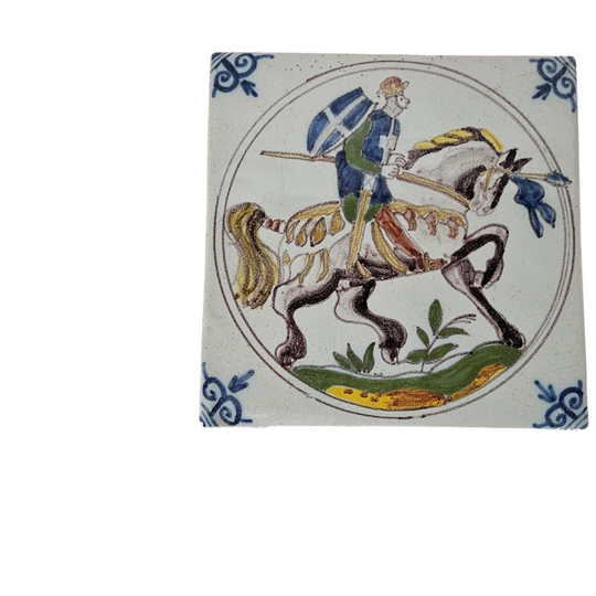 Makkum Tichelaar - Tegel - Soldaat - Handbeschilderd - 3e Kwart 20e Eeuw 1