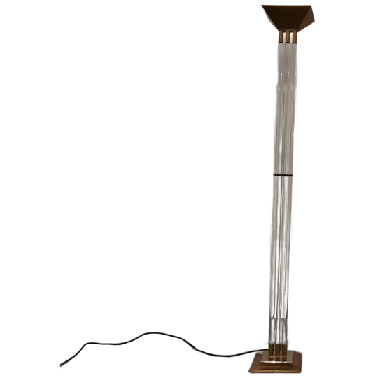 Vintage Brass And Lucite Floor Lamp, 1970s 1