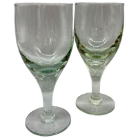Set Vintage Mondgeblazen Wijnglazen 2 Stuks