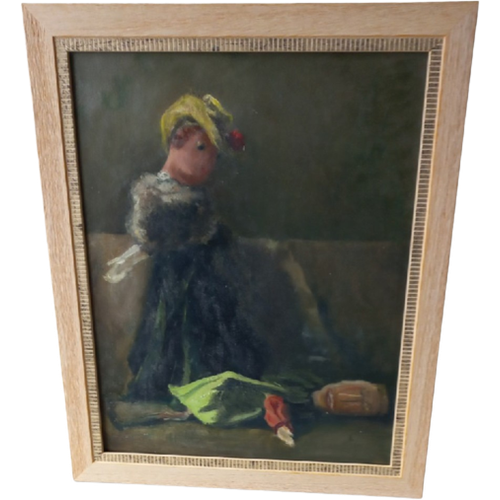 Lilian Adcock (1944) "Poppen". Olieverf Op Paneel