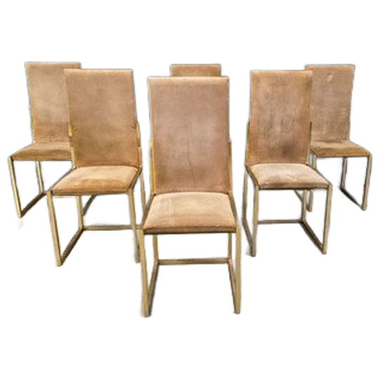 Brass Dining Chairs By Belgochrom, 1970s - Set Of 6 1