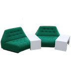 Jaren '70 Fauteuils Groen Met Tafeltjes thumbnail 1