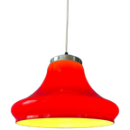 Rode Space Age Hanglamp Van Plexiglas Met Chroom Kapje thumbnail 1