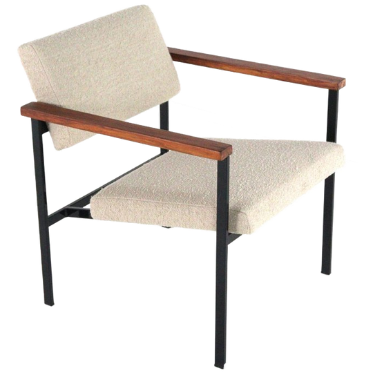 Vintage Fauteuil Gestoffeerd Midcentury 1