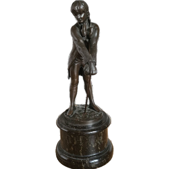 Bronzen Beeldje Van Een Jonge Man 1
