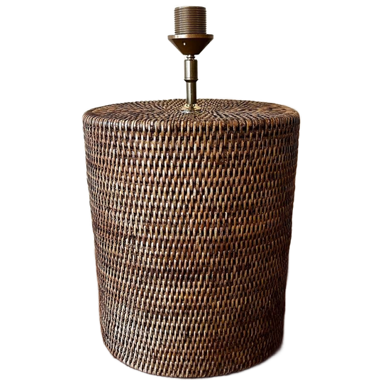 Birma Riet Rotan Tafellamp Voet Vintage Zonder Kap! 1
