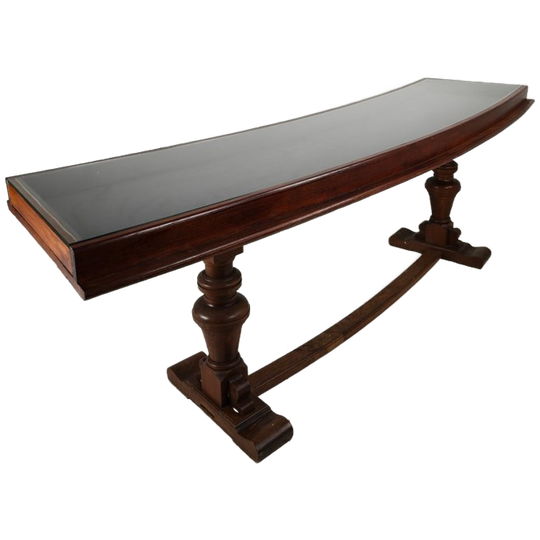 Eikenhouten Museumvitrinekast (jaren 40-50) – Horizontaal Gebogen Model 1