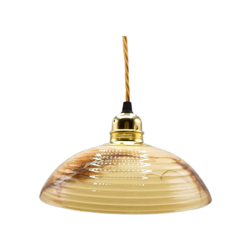 Vintage Hanglamp Gemarmerd Glas