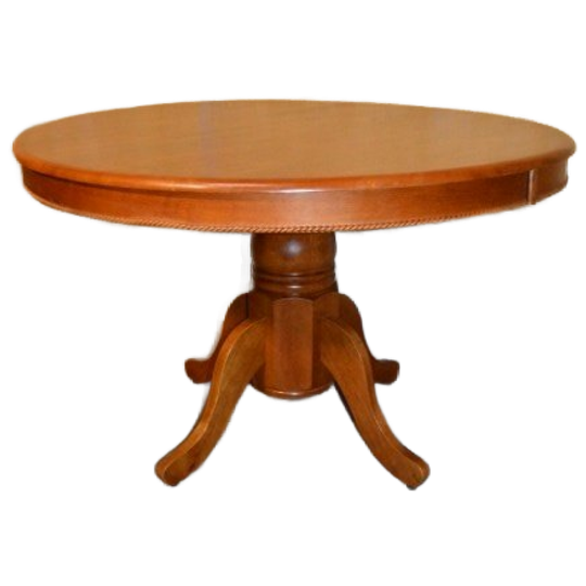 Ronde Mahoniehouten Eettafel Jaren 70 Met Kolompoot 1