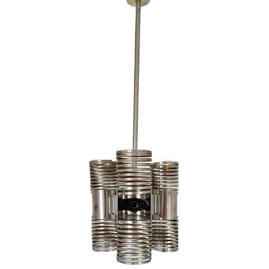 Space Age Italiaanse Chromen Veer Lamp Vintage Design 1