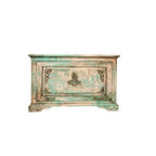 Shabby Chic Kast/Vintage Look Dekenkist In Old White En Turquoise thumbnail 1