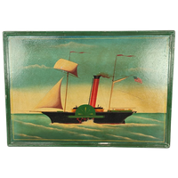Vintage Beschilderd Paneel Met Schip