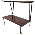 Trolly - Pastoe Stijl - Braakman - Fineer - Metaal - Bijzettafel - 60'S thumbnail 1