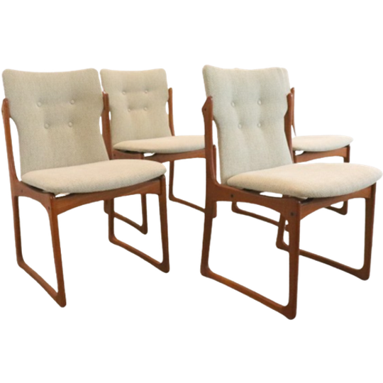 Set Van 4 Vamdrup Eetkamerstoelen 'nyhavn' Vintage 1