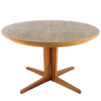 Bernhard Pedersn And Son Eiken Ronde 2x Verlengbare Eettafel Tafel Vintage 'bogvad' Deens Design thumbnail 1