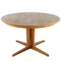 Bernhard Pedersn And Son Eiken Ronde 2x Verlengbare Eettafel Tafel Vintage 'bogvad' Deens Design