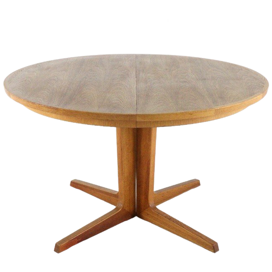 Bernhard Pedersn And Son Eiken Ronde 2x Verlengbare Eettafel Tafel Vintage 'bogvad' Deens Design 1