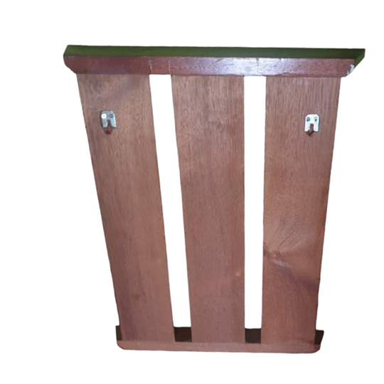 Vintage Teak Houten Kapstok Met Plank Bovenop 3 Haken 1